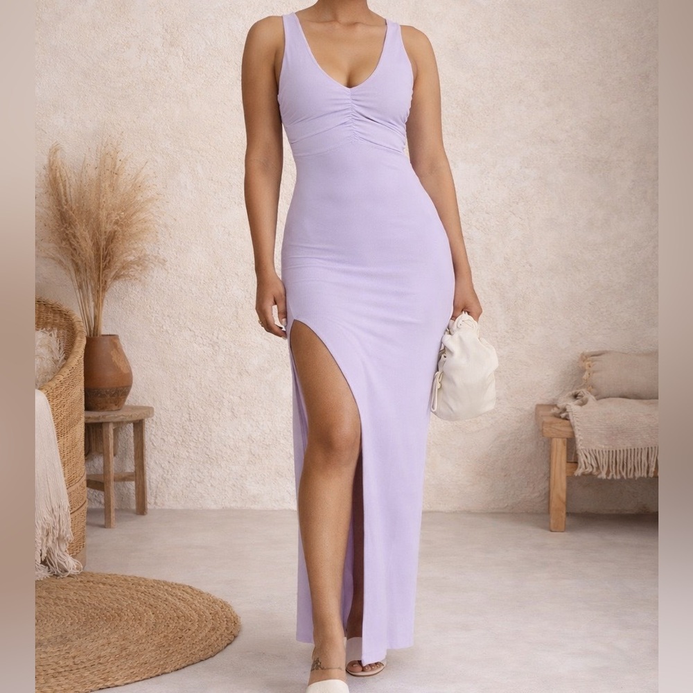 Riot Swim Sleeveless Cut Out Maxi Dress in Wisteria